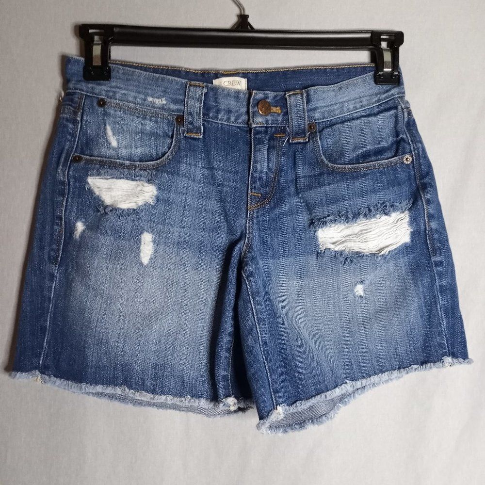 J Crew Denim Shorts Womens Size 25 Junior Frayed Hem Distressed Y2K Vacation